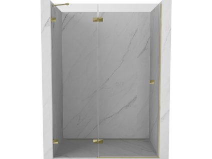 Mexen Lunar ľavé otočné sprchové dvere 140 cm, transparentné, zlaté - 834-140-000-50-00-L