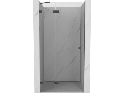 Mexen Lunar ľavé otočné sprchové dvere 125 cm, priehľadné, pištoľovo šedé kartáčované - 834-125-000-66-00-L