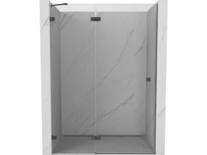Mexen Lunar ľavé otočné sprchové dvere 140 cm, priehľadné, pištoľovo sivé kartáčované - 834-140-000-66-00-L