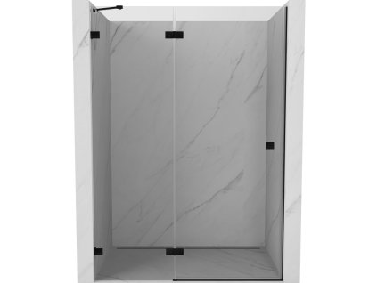 Mexen Lunar ľavé otočné sprchové dvere 130 cm, transparentné, čierne - 834-130-000-70-00-L