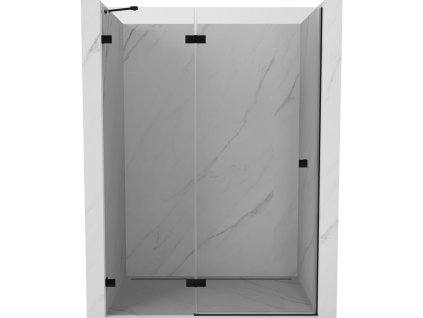 Mexen Lunar ľavé otočné sprchové dvere 135 cm, transparentné, čierne - 834-135-000-70-00-L