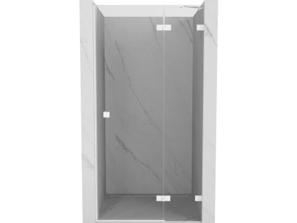 Mexen Lunar pravé otočné sprchové dvere 85 cm, transparentné, biele - 834-085-000-20-00-P