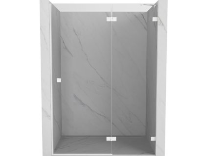 Mexen Lunar pravé otočné sprchové dvere 140 cm, transparentné, biele - 834-140-000-20-00-P