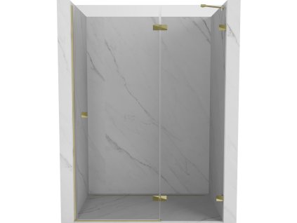 Mexen Lunar pravé otočné sprchové dvere 140 cm, transparentné, zlaté - 834-140-000-50-00-P