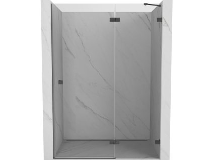 Mexen Lunar pravé otočné sprchové dvere 130 cm, priehľadné, pištoľovo šedé kartáčované - 834-130-000-66-00-P
