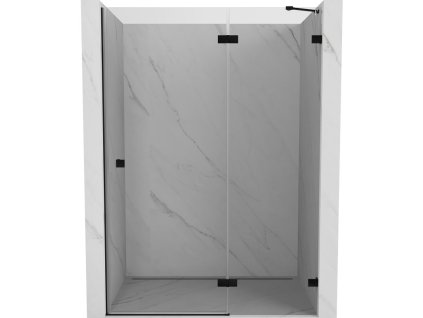 Mexen Lunar pravé otočné sprchové dvere 135 cm, transparentné, čierne - 834-135-000-70-00-P