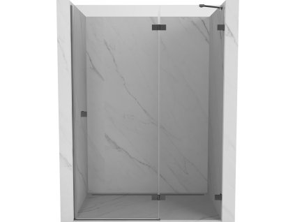 Mexen Lunar pravé otočné sprchové dvere 135 cm, transparentné, pištoľový kov - 834-135-000-95-00-P