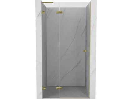 Mexen Lunar L Otočné ľavé sprchové dvere 90 cm, transparentné, zlaté - 834L-090-000-50-00-L