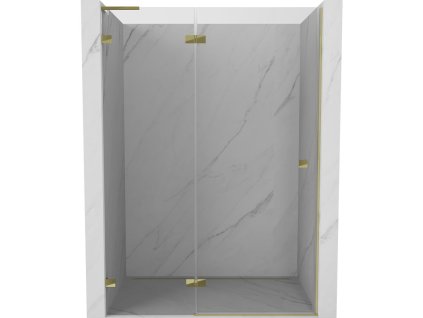 Mexen Lunar L Otočné ľavé sprchové dvere 135 cm, transparentné, zlaté - 834L-135-000-50-00-L