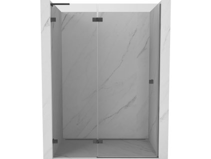 Mexen Lunar L ľavé otočné sprchové dvere 130 cm, priehľadné, pištoľovo sivé kartáčované - 834L-130-000-66-00-L