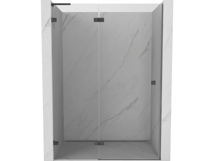 Mexen Lunar L výklopné sprchové dvere ľavé 135 cm, priehľadné, pištoľovo sivá kartáčovaná - 834L-135-000-66-00-L