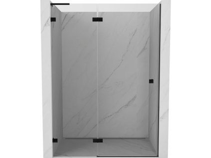 Mexen Lunar L Otočné ľavé sprchové dvere 140 cm, transparentné, čierne - 834L-140-000-70-00-L
