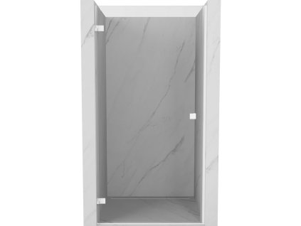 Mexen Lunar-B ľavé otočné sprchové dvere 100 cm, transparentné, biele - 832-100-000-20-00-L