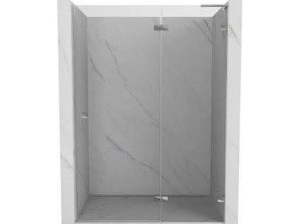 Mexen Lunar L sklápacie pravé sprchové dvere 140 cm, transparentné, chróm - 834L-140-000-01-00-P