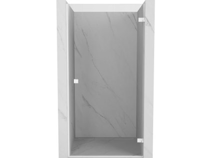 Mexen Lunar-B Otočné pravé sprchové dvere 80 cm, transparentné, biele - 832-080-000-20-00-P