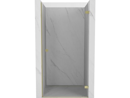 Mexen Lunar-B výklopné pravé sprchové dvere 65 cm, transparentné, zlaté - 832-065-000-50-00-P