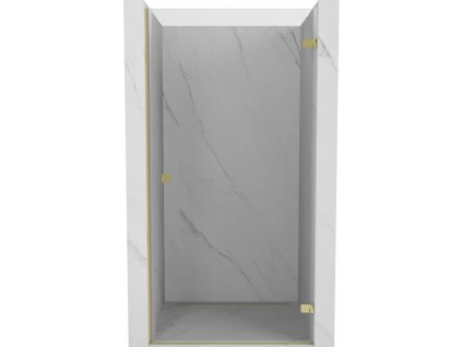 Mexen Lunar-B Otočné pravé sprchové dvere 80 cm, transparentné, zlaté - 832-080-000-50-00-P