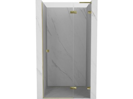 Mexen Lunar L Otočné pravé sprchové dvere 95 cm, transparentné, zlaté - 834L-095-000-50-00-P