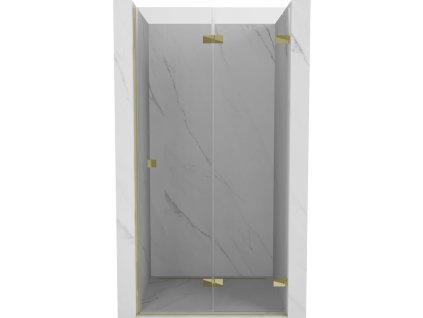 Mexen Lunar-F pravé skladacie sprchové dvere 65 cm, transparentné, zlaté - 836-065-000-50-00-P