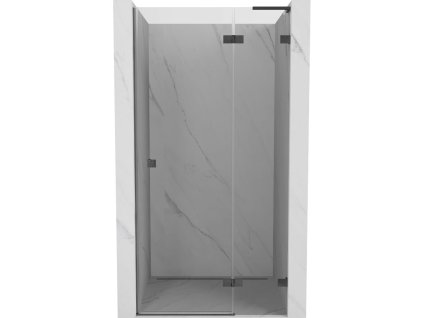 Mexen Lunar L výklopné sprchové dvere pravé 120 cm, priehľadné, pištoľovo šedé kartáčované - 834L-120-000-66-00-P