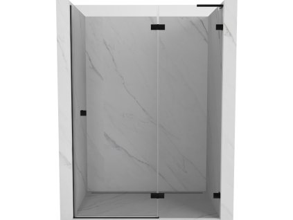 Mexen Lunar L Otočné pravé sprchové dvere 135 cm, transparentné, čierne - 834L-135-000-70-00-P