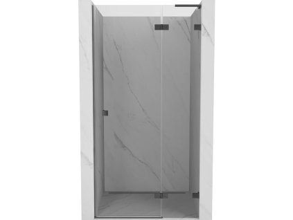 Mexen Lunar L sklápacie pravé sprchové dvere 90 cm, transparentné, pištoľový kov - 834L-090-000-95-00-P