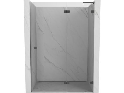 Mexen Lunar L sklápacie pravé sprchové dvere 130 cm, transparentné, pištoľový kov - 834L-130-000-95-00-P