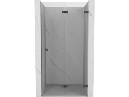 Mexen Lunar-F pravé sklápacie sprchové dvere 75 cm, transparentné, pištoľový kov - 836-075-000-95-00-P