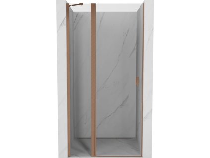 Mexen Mist Otočné sprchové dvere 105 cm, transparentné, brúsená meď - 8A4-105-000-65-00