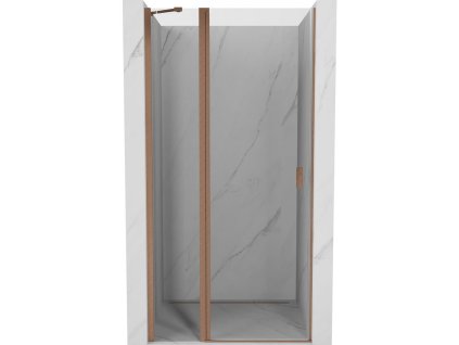 Mexen Mist výklopné sprchové dvere 115 cm, transparentné, brúsená meď - 8A4-115-000-65-00