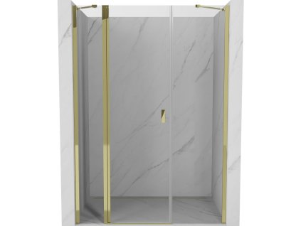 Mexen Mist výklopné sprchové dvere 150 cm, transparentné, zlaté - 8A4-150-001-50-00