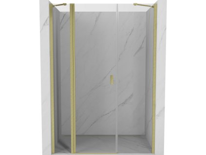 Mexen Mist Sprchové dvere otočné 150 cm, transparentné, brúsené zlaté - 8A4-150-001-55-00