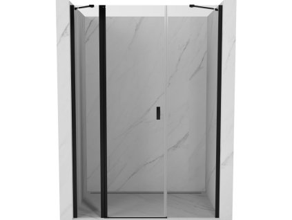 Mexen Mist výklopné sprchové dvere 130 cm, transparentné, čierne - 8A4-130-001-70-00