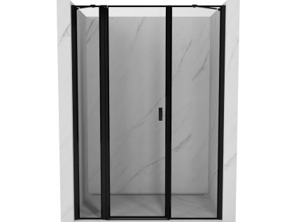 Mexen Mist ľavé otočné sprchové dvere 125 cm, čierny rám - 8A4-125-001-70-70-L