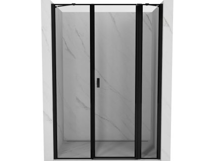 Mexen Mist pravé otočné sprchové dvere 130 cm, čierny rám - 8A4-130-001-70-70-P