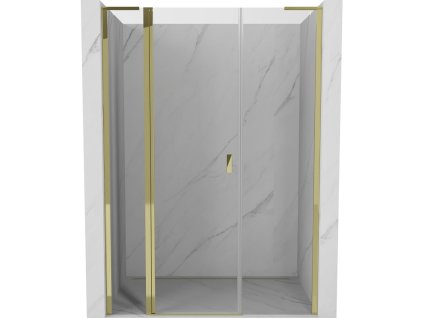 Mexen Mist L výklopné sprchové dvere 140 cm, transparentné, zlaté - 8A4L-140-001-50-00
