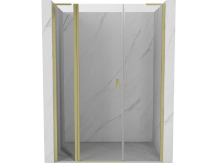 Sprchové dvere Mexen Mist L Swing 135 cm, transparentné, brúsené zlaté - 8A4L-135-001-55-00