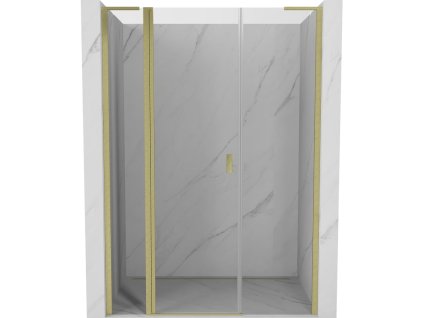 Mexen Mist L výklopné sprchové dvere 145 cm, transparentné, brúsené zlaté - 8A4L-145-001-55-00