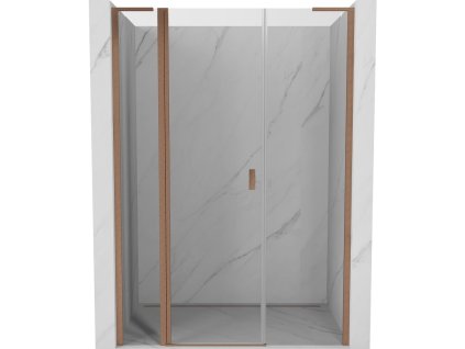 Mexen Mist L Otočné sprchové dvere 155 cm, transparentné, brúsená meď - 8A4L-155-001-65-00