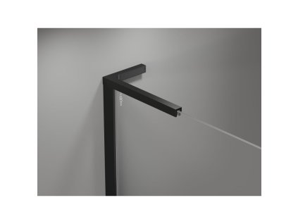 Sprchové dvere Mexen Mist L s pravým sklápaním 145 cm, čierna mriežka - 8A4L-145-001-70-77-P
