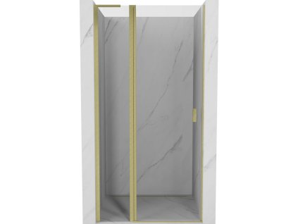 Sprchové dvere Mexen Mist L Swing 90 cm, transparentné, brúsené zlaté - 8A4L-090-000-55-00