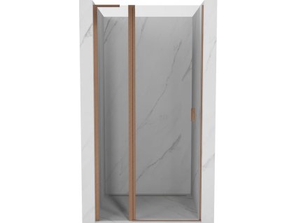 Mexen Mist L Otočné sprchové dvere 100 cm, transparentné, brúsená meď - 8A4L-100-000-65-00