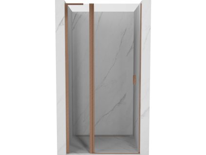 Sprchové dvere Mexen Mist L Swing 115 cm, transparentné, brúsená meď - 8A4L-115-000-65-00
