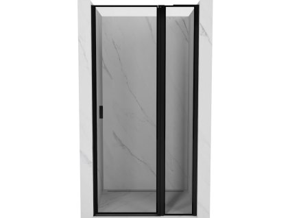 Sprchové dvere Mexen Mist L s pravým sklápaním 90 cm, čierny rám - 8A4L-090-000-70-70-P