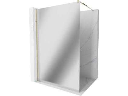 Mexen Kioto sprchová zástena 70 x 200 cm, sklo zrkadlo, 8 mm, zlatá - 800-070-101-50-50