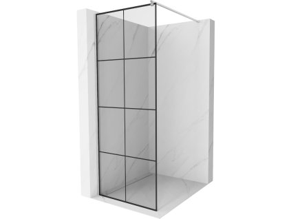 Mexen Kioto sprchová zástena 80 x 200 cm, priehľadné sklo / čierny vzor, 8 mm, chróm - 800-080-101-01-77