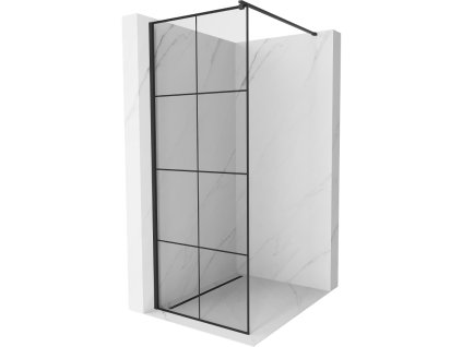 Mexen Kioto sprchová zástena 80 x 200 cm, priehľadné sklo / čierny vzor, 8 mm, čierna - 800-080-101-70-77