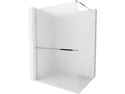 Mexen Kioto  sprchová zástena s držiakom na uteráky a poličkou 80 x 200 cm, sklo námraza, 8 mm, chróm - 800-080-121-01-30