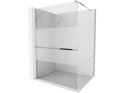 Mexen Kioto  sprchová zástena s držiakom na uteráky a poličkou 80 x 200 cm, sklo priehľadné / námraza, 8 mm, chróm - 800-080-121-01-35