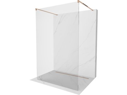 Mexen Kioto sprchová zástena voľne stojaca 100 x 200 cm, priehľadné sklo, 8 mm, ružové zlato - 800-100-002-60-00